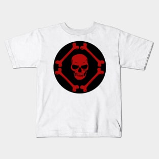 Skull and bones blood red & black Kids T-Shirt